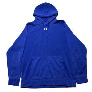 Under Armour Hustle Fleece Pullover Men's Large Blue Training Gym